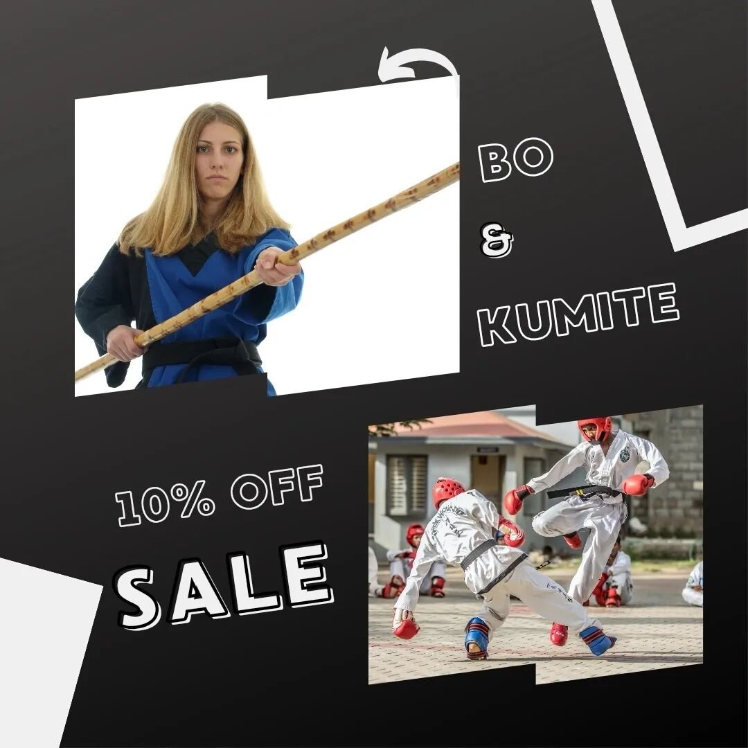 🥋 SPRING SALE 🥋
.
All BOs and KUMITE GEAR are 10% Off for the Month of March and April
.
Purchase Online or at the Front Desk
.
.
#springsale #sale #staff #kobudo #kumite #sparring