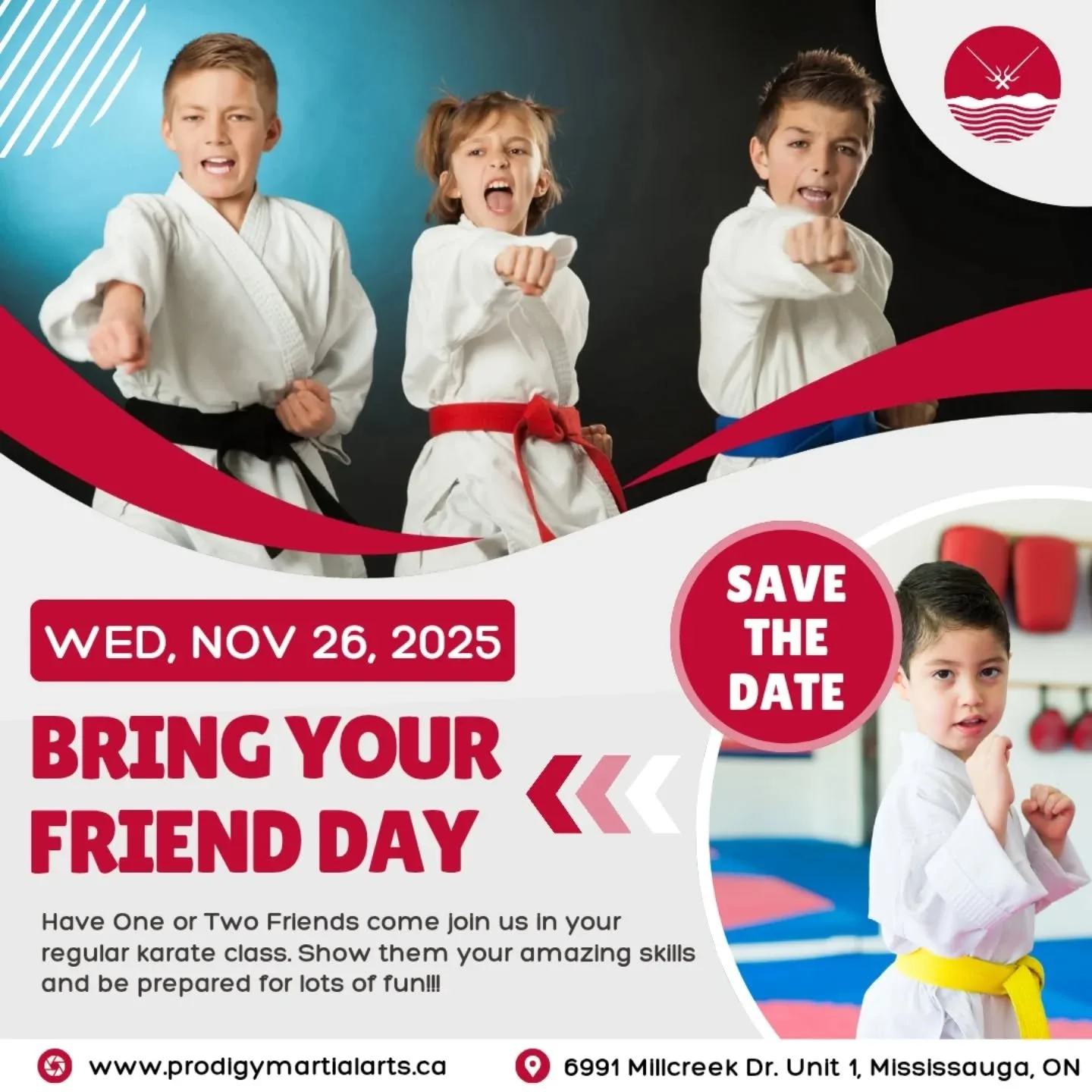 🌟 BRING A FRIEND DAY 🌟
.
Remember to bring a friend tomorrow to your Karate Class!! Have them bring comfortable clothing and bottle of water
.
Grab an invite from the front desk or go to our website to sign up your friend
.
Click the link in our bi
