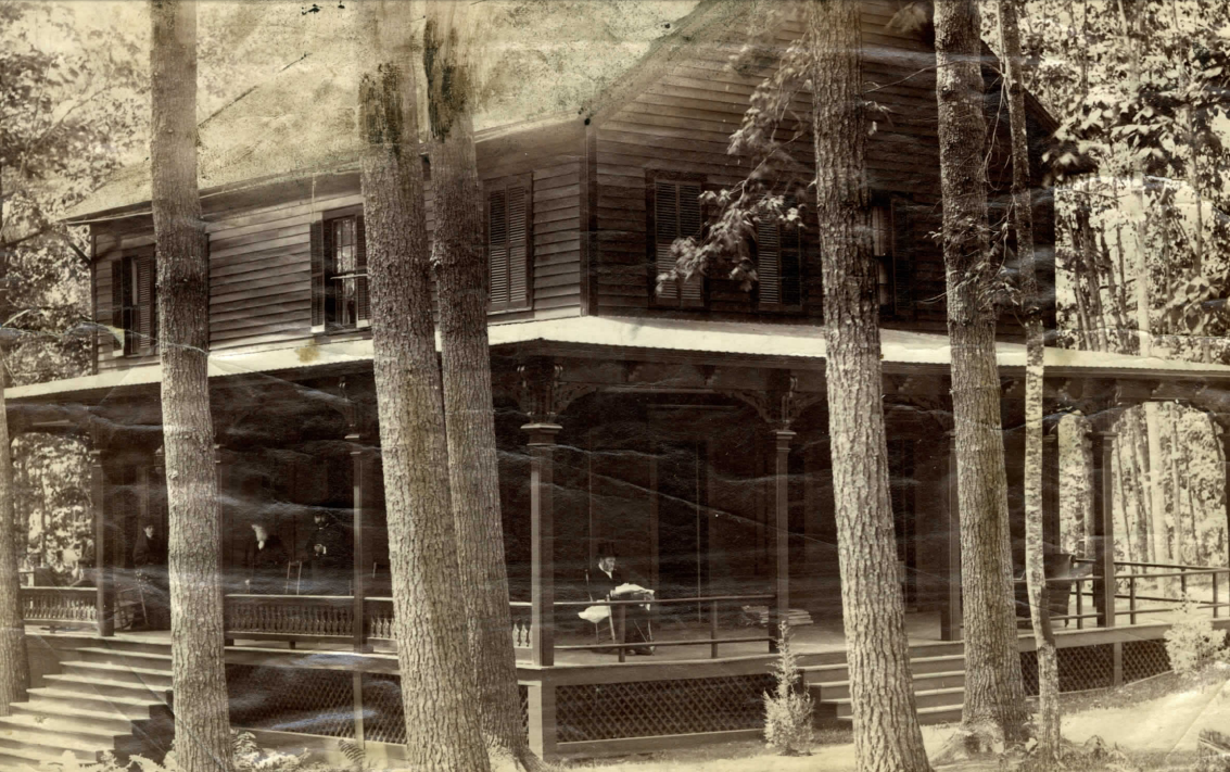 Grant's Cottage 1885- Grant on the porch writing his memoirs