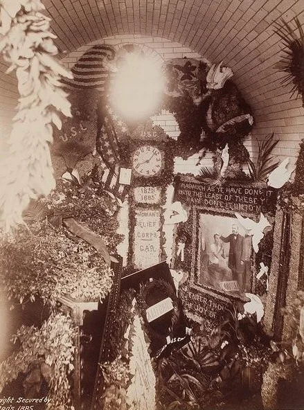 Inside the temporary tomb at Riverside Park