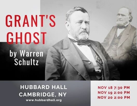 Mark your calendars for Grant's Ghost at @hubbard.hall 
🎩👻📖
Special thanks to @larac_arts 
#ulyssessgrant #history #presidentgrant #generalgrant #thingstodo #historyisfun #learnmore #learnsomethingnew