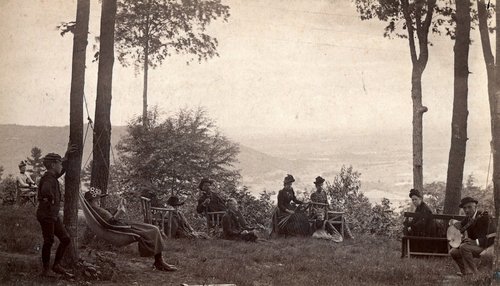 Hotel visitors enjoying the Overlook.