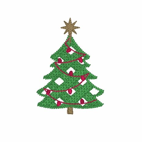 GINGHAM CHRISTMAS TREE WITH STAR