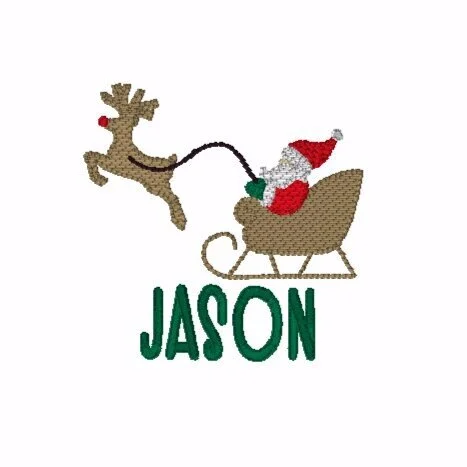 REINDEER PULLING SLEIGH