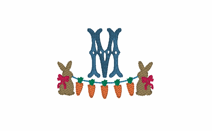 BUNNIES HOLDING CARROTS WITH BOW