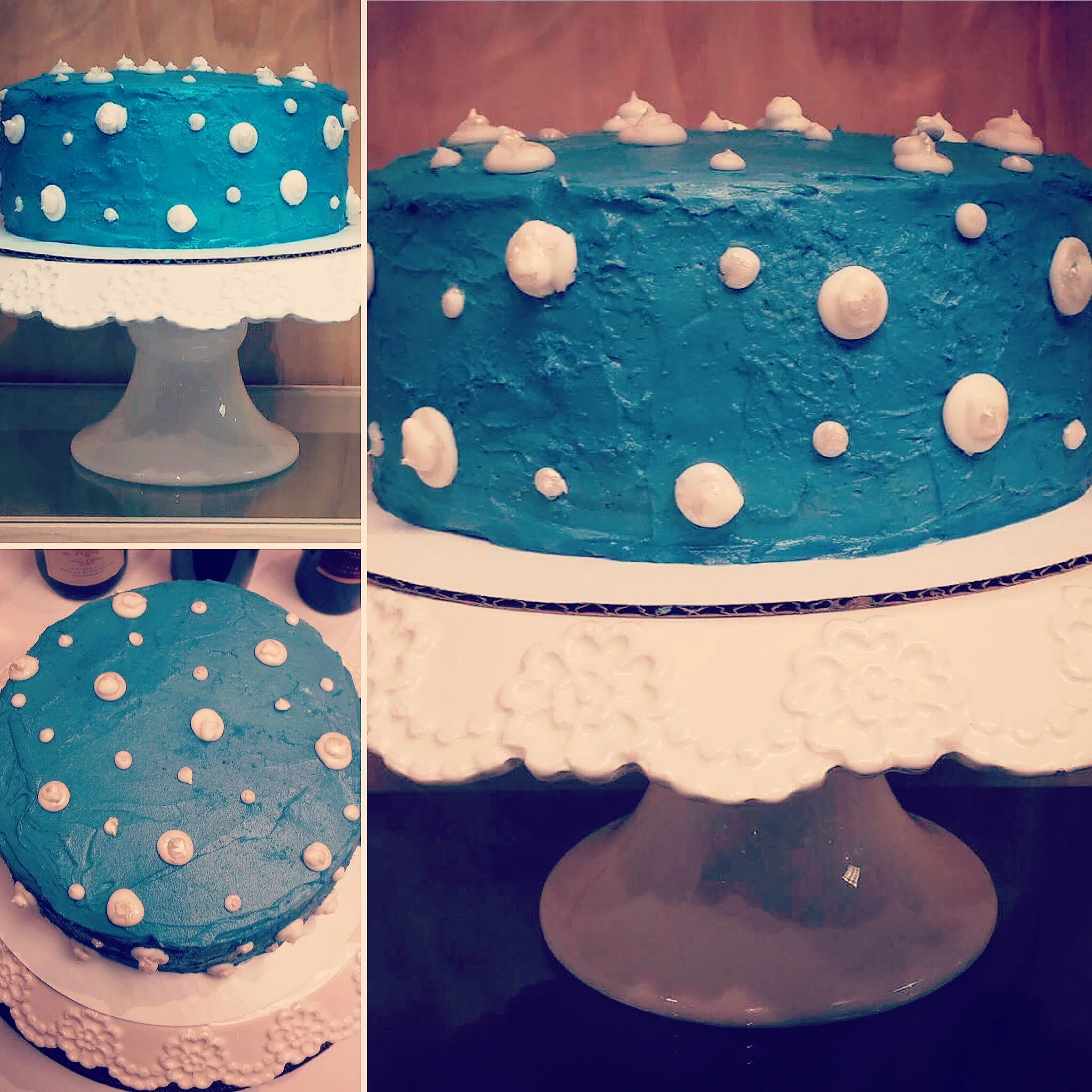CUSTOM COLOR ALMOND CAKE WITH VANILLA BUTTERCREAM
