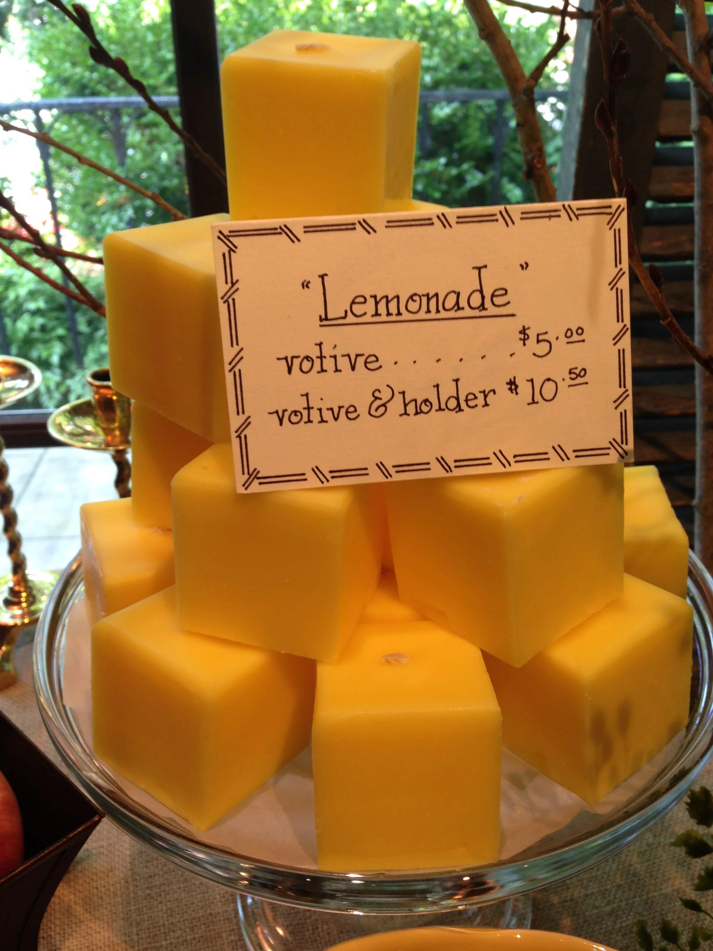 Square Votive Candle Lemonade
