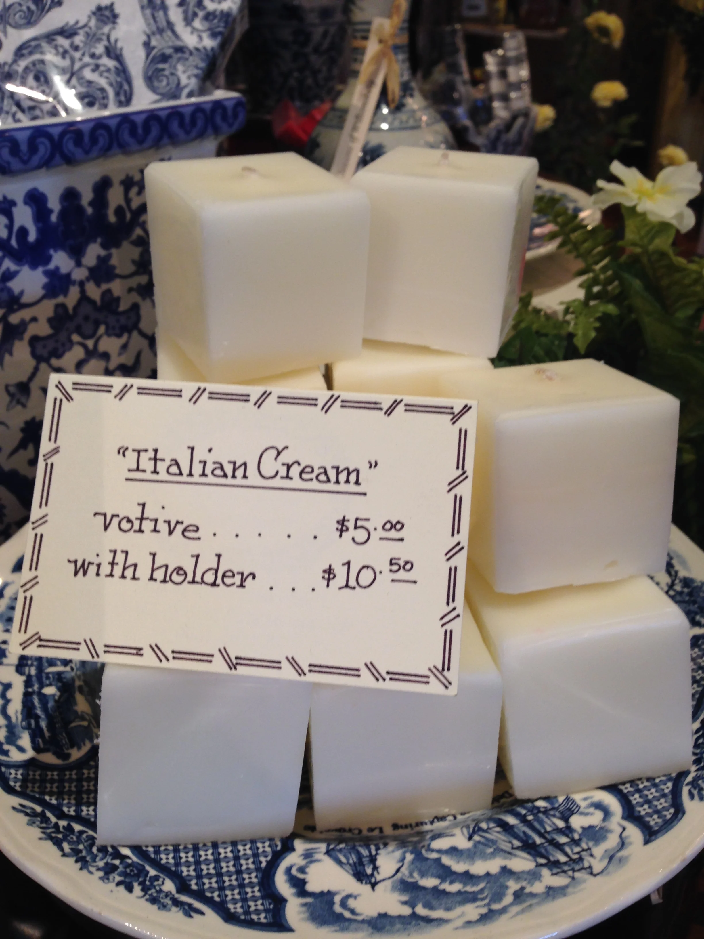 Square Votive Italian Cream