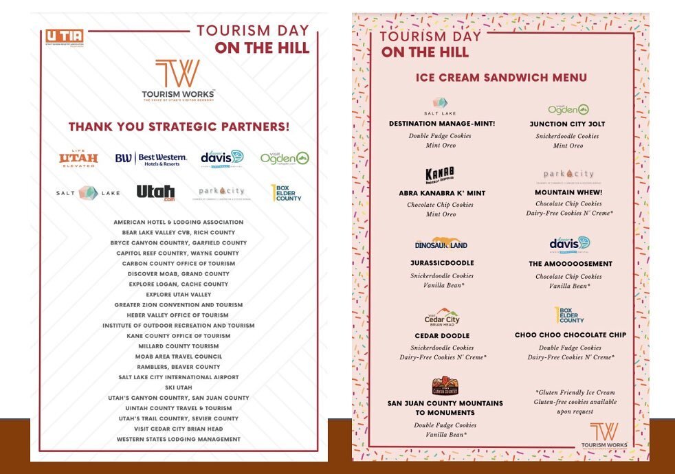 Thank you to all our amazing partners for their attendance, sponsorship, and support at Tourism Day on the Hill!
