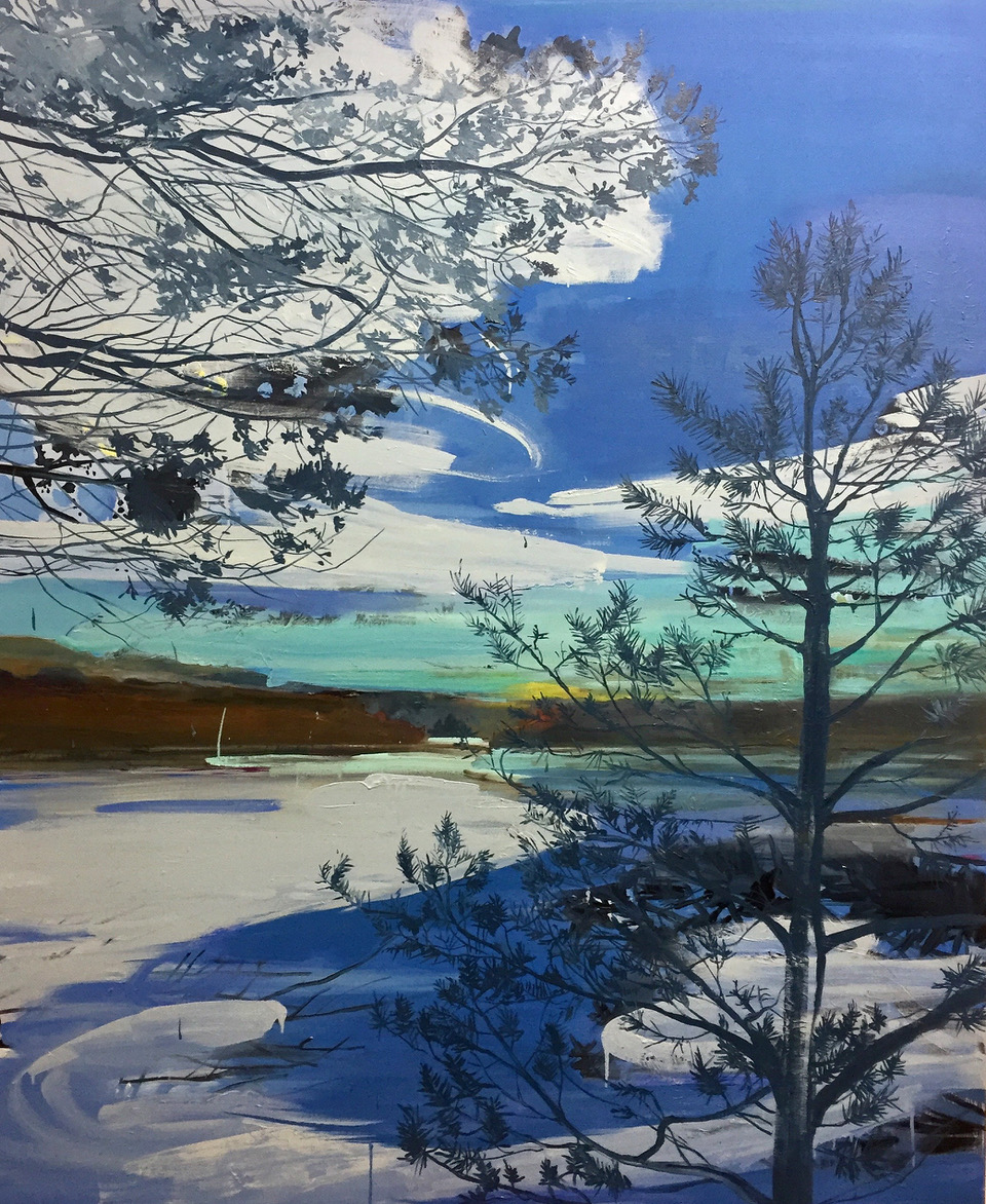 Turquoise Sunset, 2019, Oil on canvas, 72”x60"