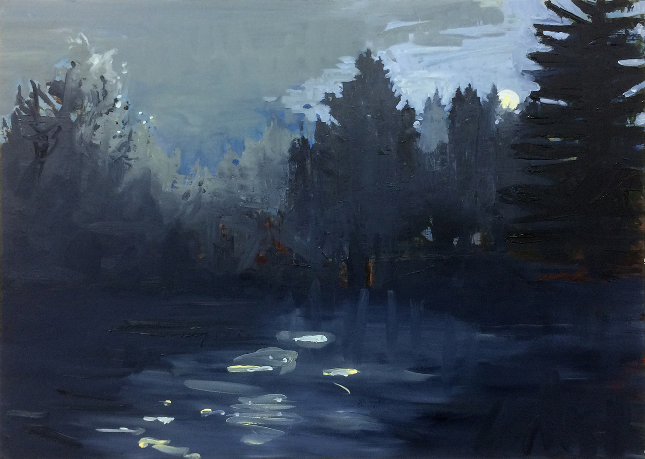 Moon Lake, 2017, Oil on canvas, 36”x48”