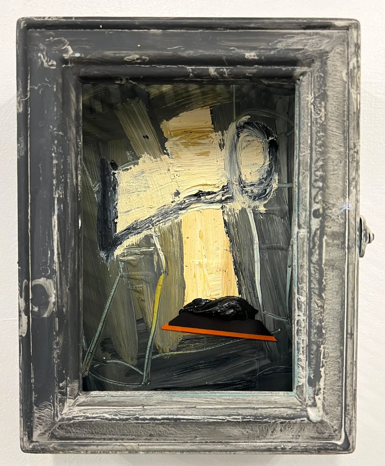 Mary Crenshaw Smoke oil on found picture frame $400 8x10x2 inches 2025 Fundraiser JPG.JPG