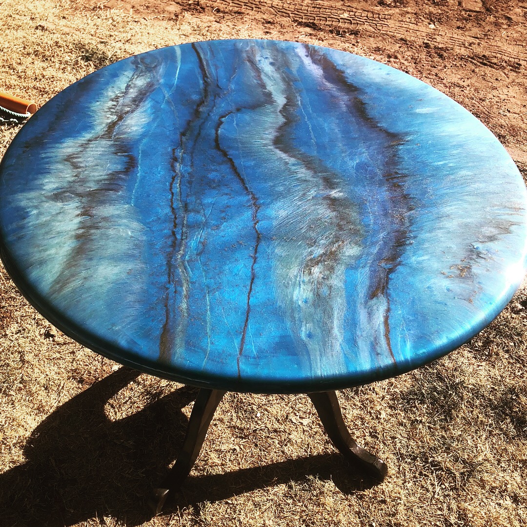 Neptune's Table (Faux Blue Granite) $600 — Vicki's Visions LLC