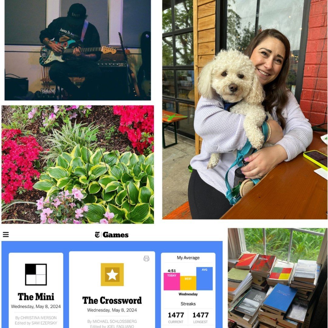 In the spirit of #MentalHealthAwareness Month, we asked our team how they practice self-care. From the responses, it's clear that Sagers make time for their passions and peace of mind in countless ways. 
 
Spending time with furry friends, rocking ou