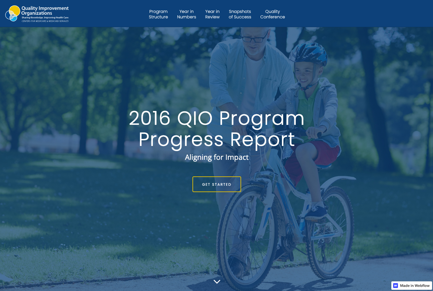 Front page of 2016 QIO Program Progress Report