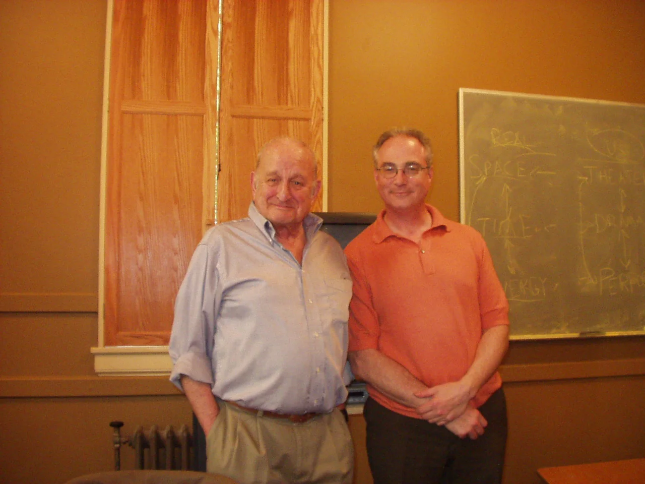 Carl Weber and Dan Friedman, Stanford University, February 2006, Photo by Lois Holzman