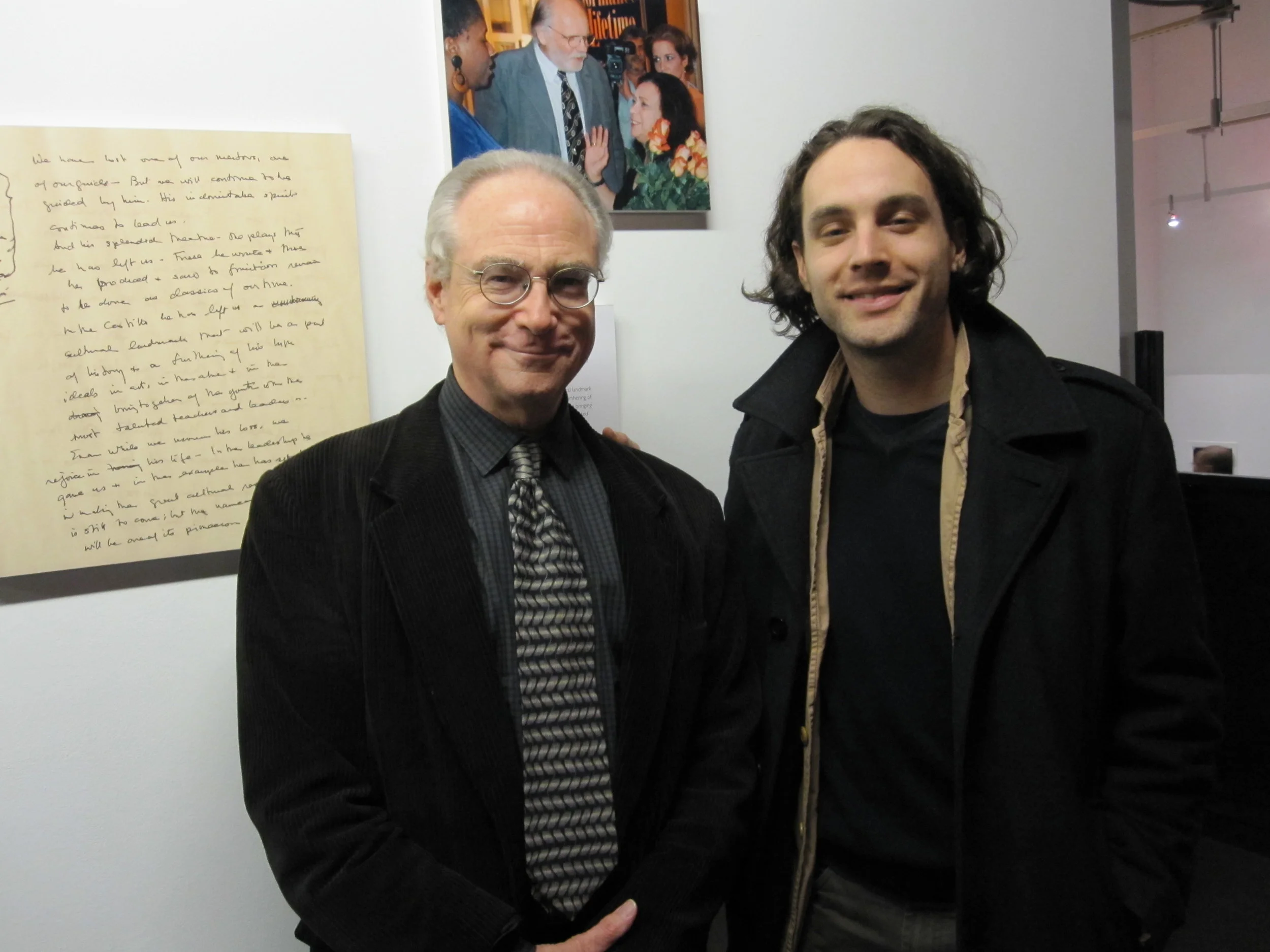 Dan Friedman with Brad Burgess, artistic director of The Living Theatre, Photo by Ronald L. Glassman