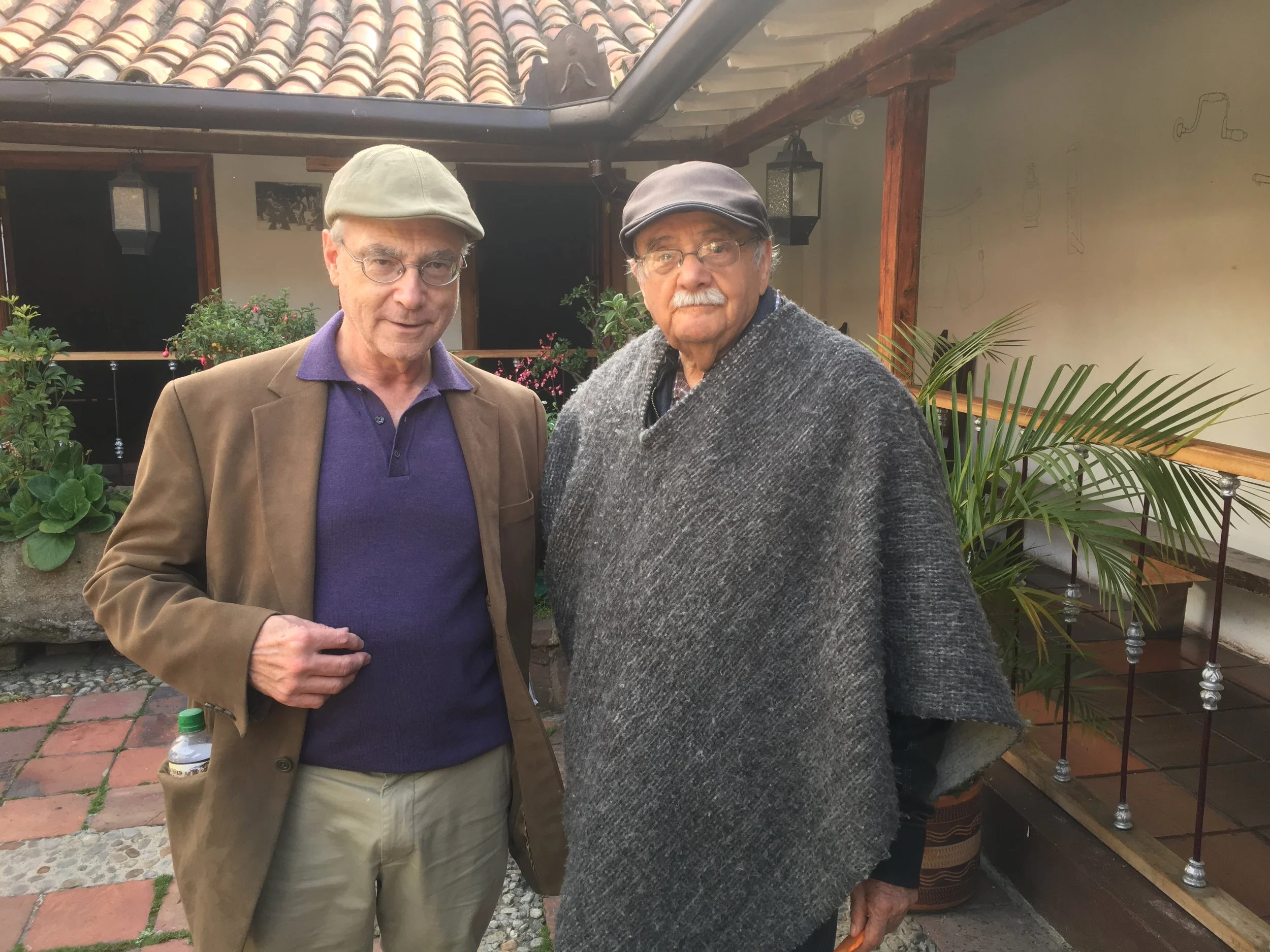 Dan Friedman with Santiago Garcia, founder of Teatro La Candelaria, Bogota, Colombia, October 2016, Photo by Lois Holzman