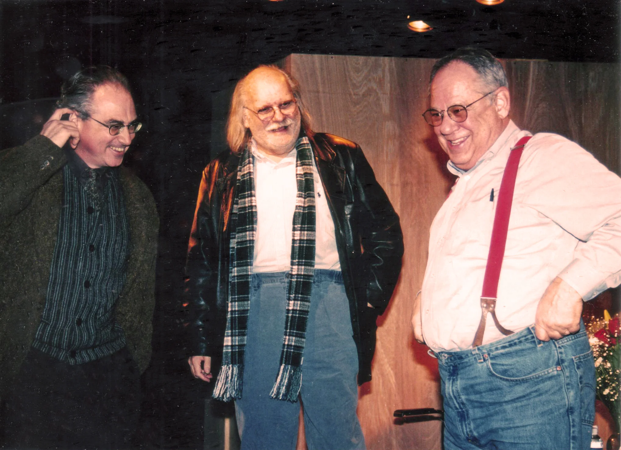 (l to r) Dan Friedman, Fred Newman, Richard Schechner, late 1990s, Photo by Diane Stiles
