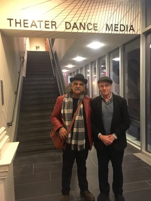 (l to r) Sanjay Kumar, artistic director of pandee theatre (India) and Dan Friedman, artistic director of the Castillo Theatre (USA) at Harvard University, November 2017