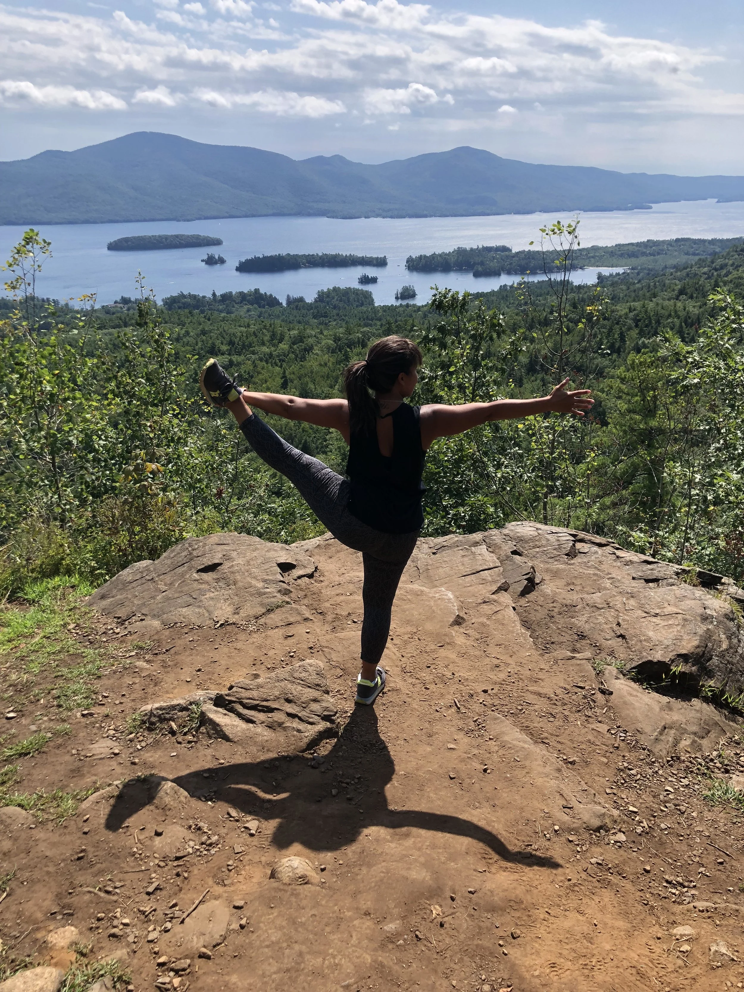 extended hand to toe