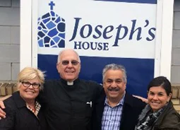 Peggy, Pepe, and Elena Piperno of the Domenica Foundation with Msgr. Bob McDermott