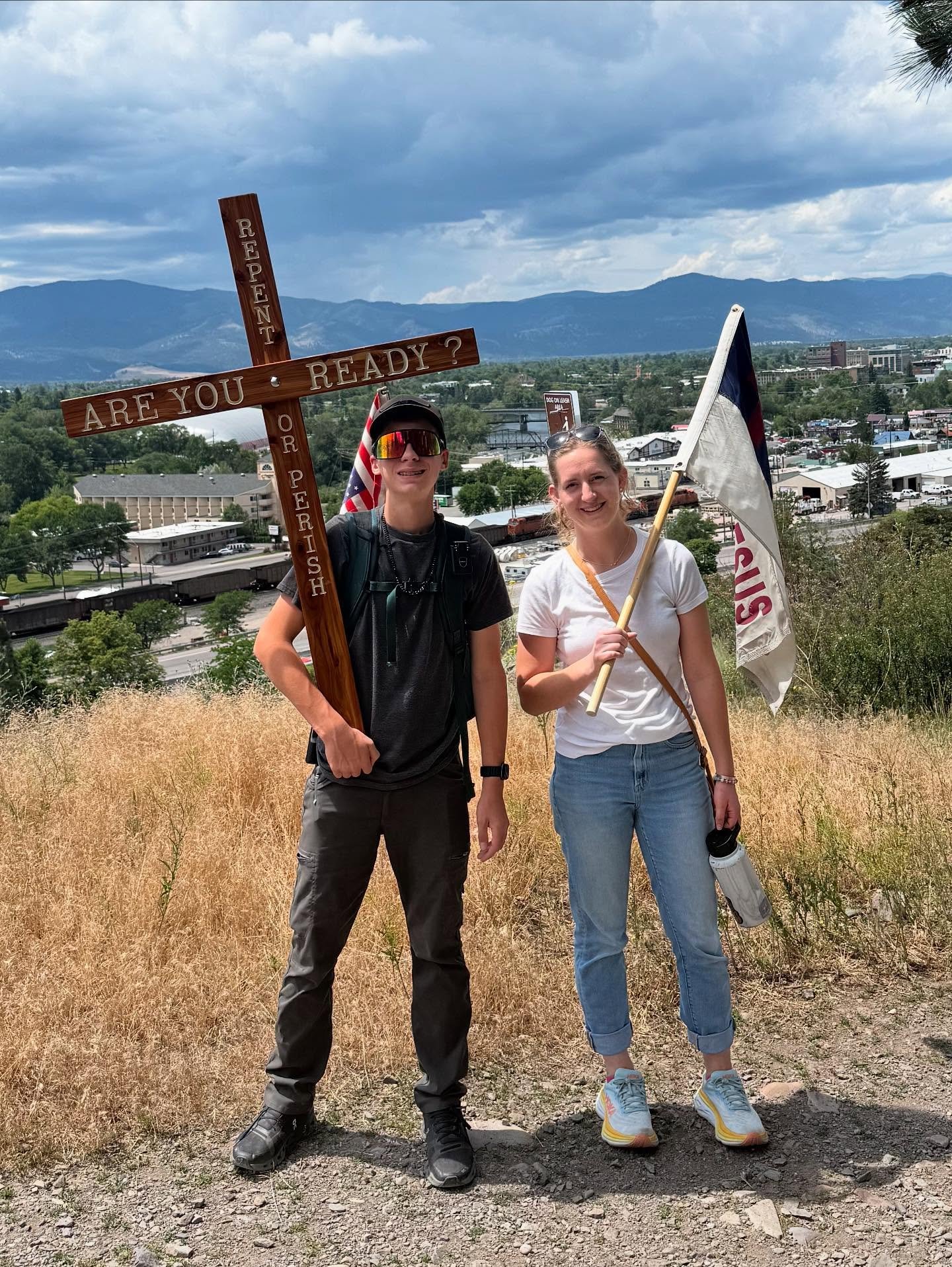 Hot sun one minute, rain and hail the next. It’s Montana, you gotta love it. What a joy to be walking with the cross again in this place, this time with Team Yeshua. #thelongwalkusa