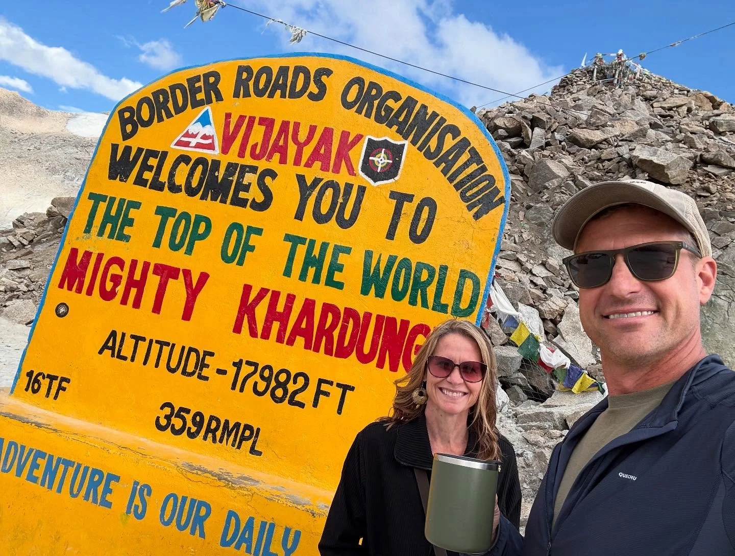 Nothing like celebrating a 28-year anniversary by making an afternoon coffee for my sweetheart at nearly 18,000 ft, all with an incredible view of the mighty Karakoram. Now, back to Leh for a nice dinner at the Grand Dragon Hotel. We’ve had the