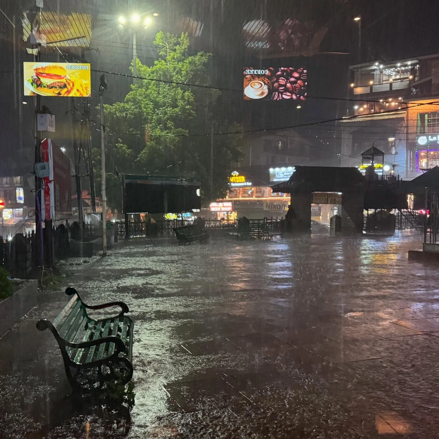 Downpour … the kind that causes landslides around here. And just when we thought roads might open tomorrow or the next day. SMH