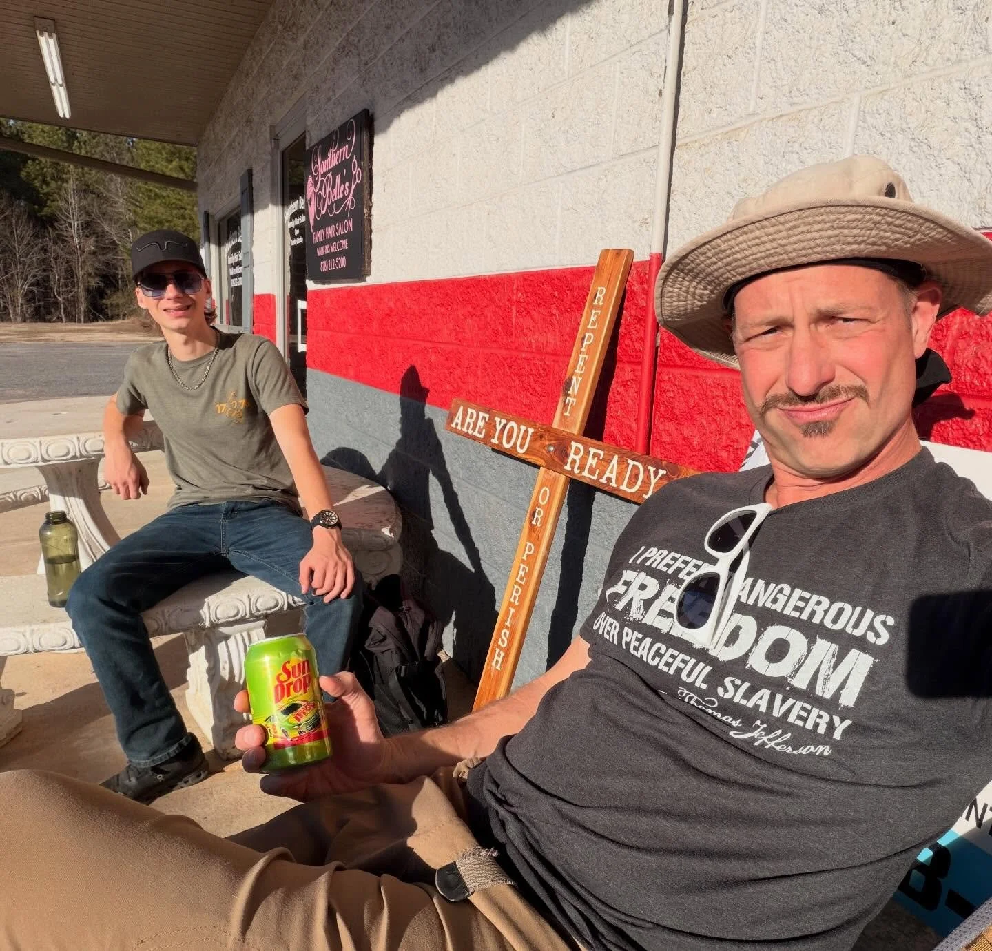 It&rsquo;s a t-shirt and ice-cold SunDrop afternoon in North Carolina &hellip; in February. Slogging up Grace Chapel Road in Caldwell County. That&rsquo;s County #275 #thelongwalkusa