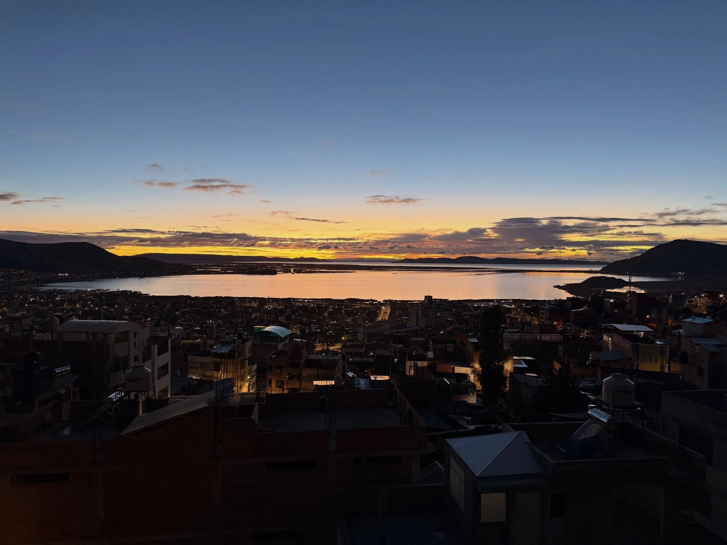 Sunrise over Puno, #TeamYeshua off to Bolivia 🇧🇴