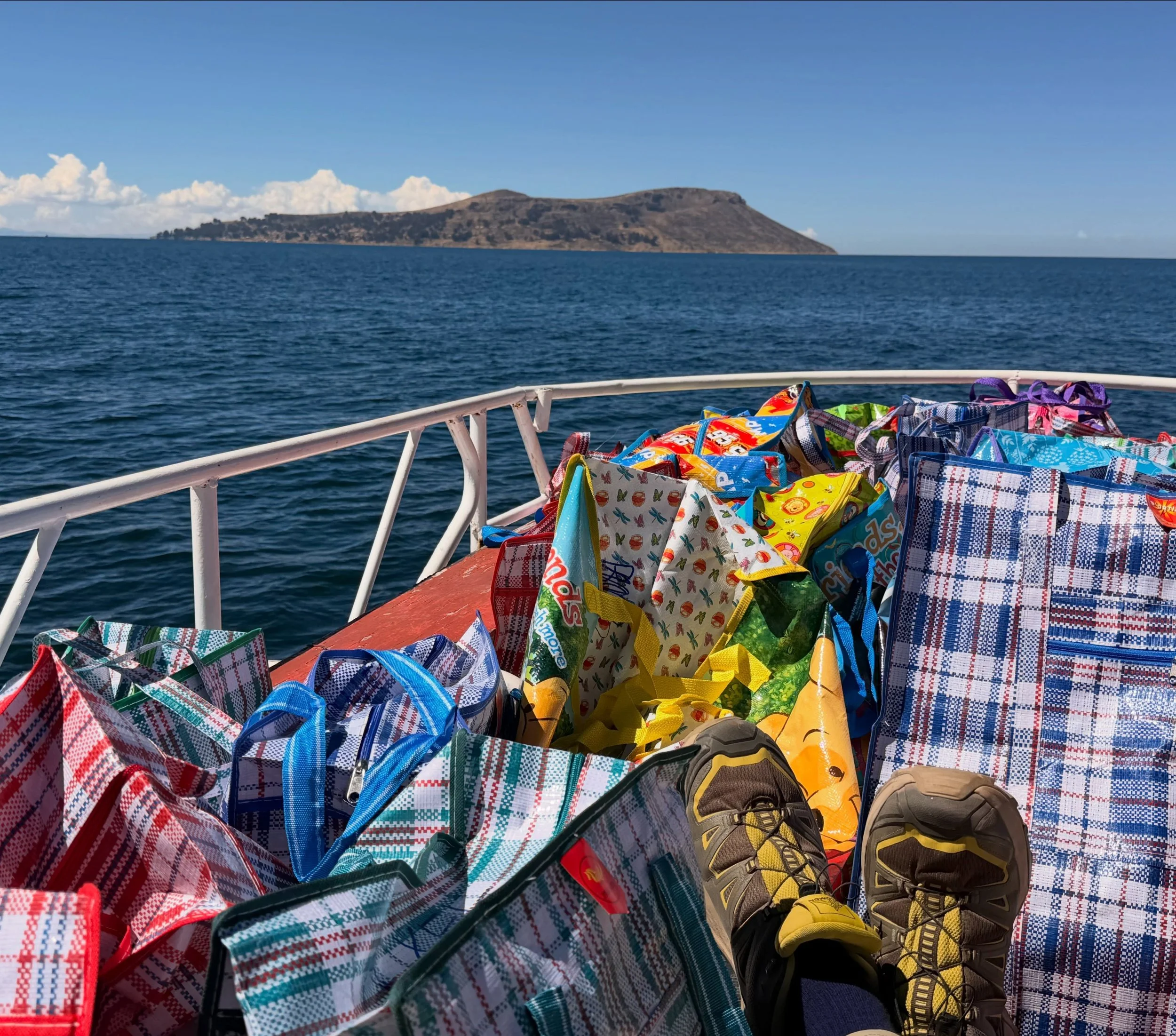 En route to Isla Amantani to preach, Cross-walk, distribute Bibles, and administer things needs for the poor. #teamyeshua