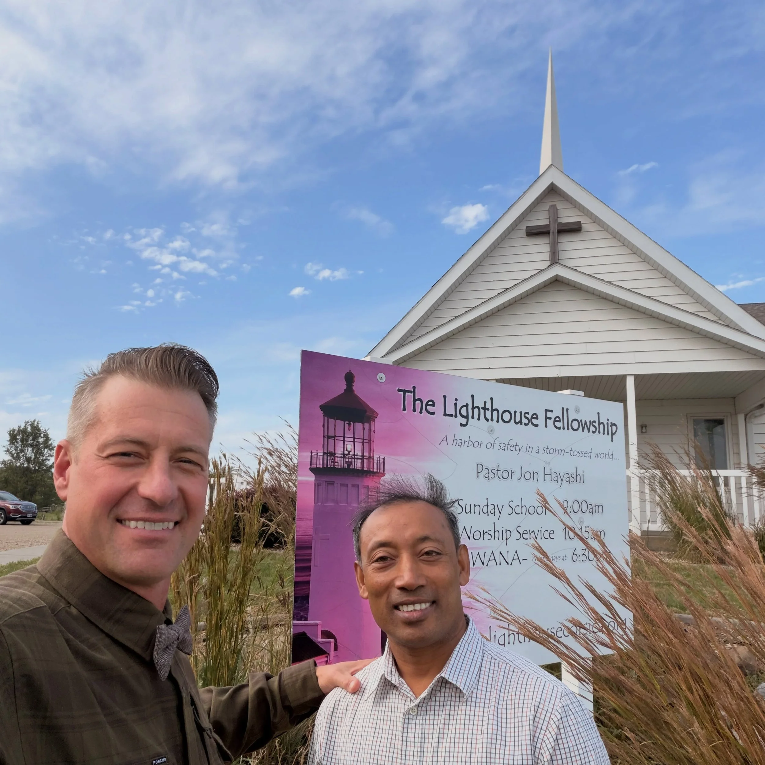 I was so blessed to see my faithful Nepali friend and co-laborer in the Great Commission,  Brother Bishnu, this past Sunday at a little church in South Dakota that supports both of our ministries. We had come to give testimony and celebrate with thes