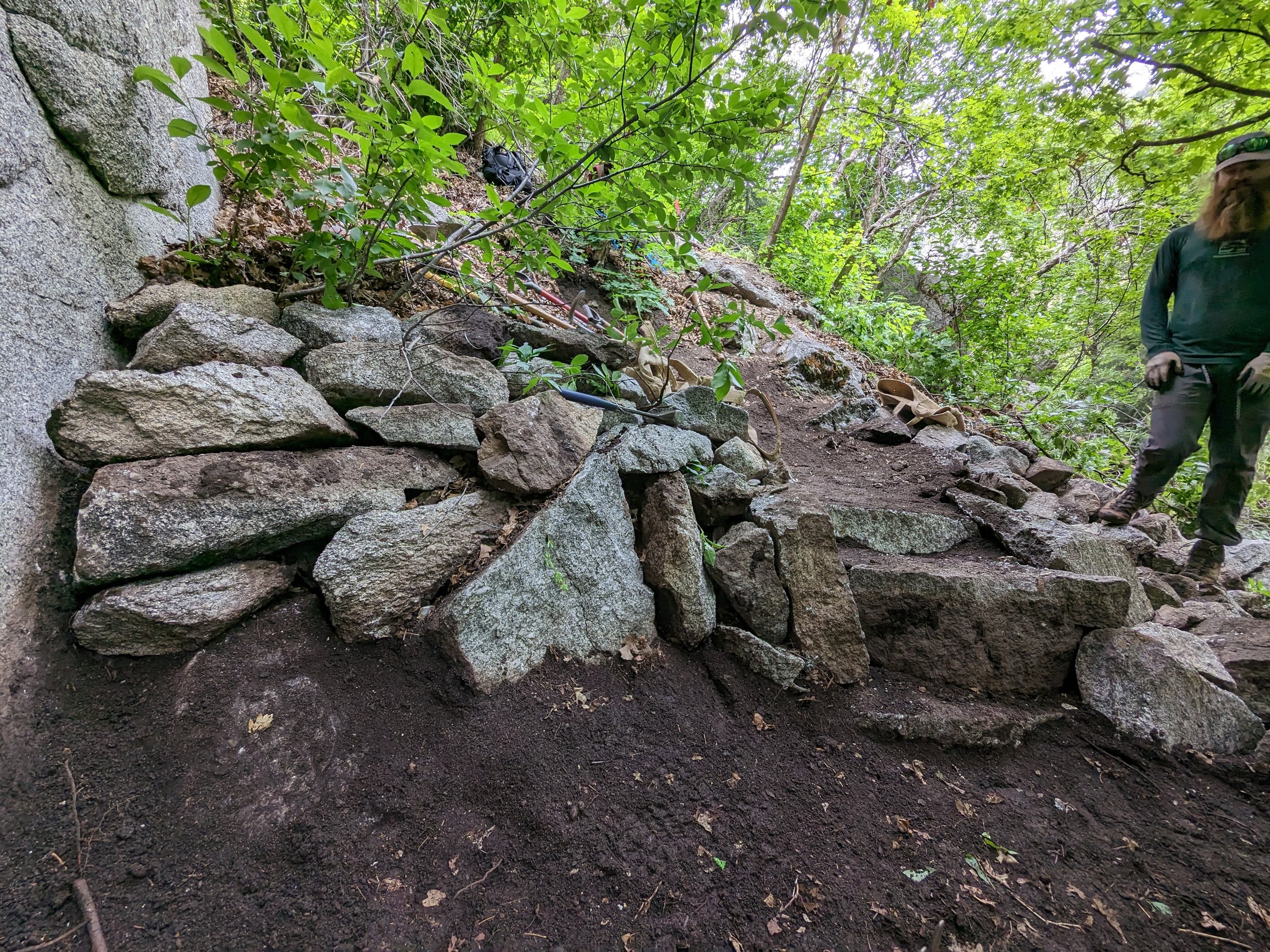 SLCA Finished Retaining Wall and Steps East Gate.jpg