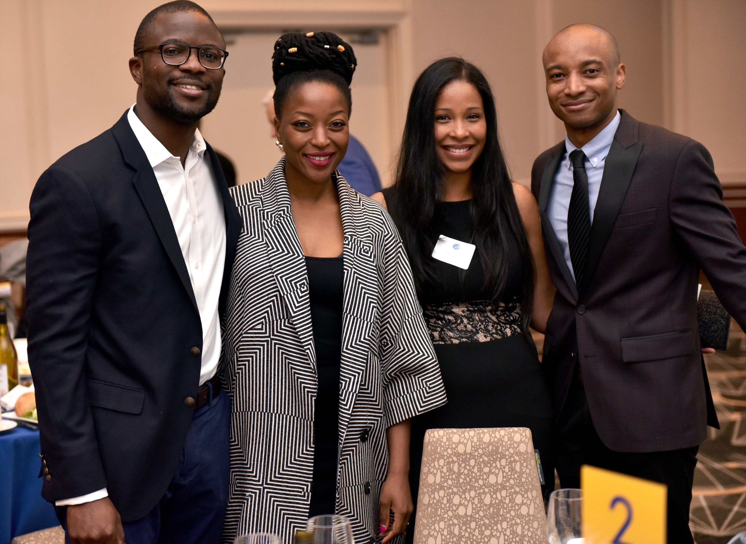 Our supporters, Mary and Jude Jason (right) with their guests, celebrating our big night!