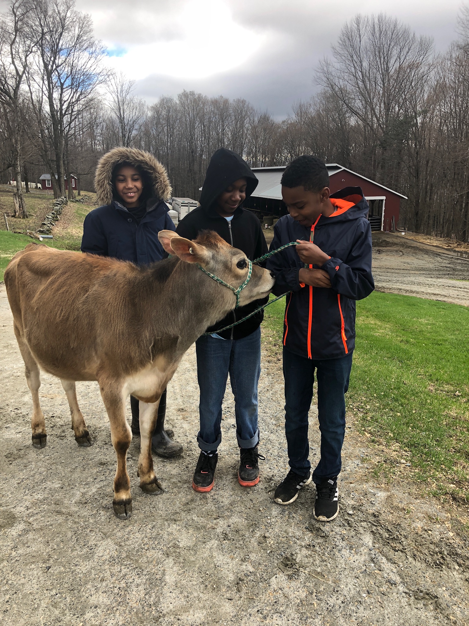   A few of the boys with a new friend  