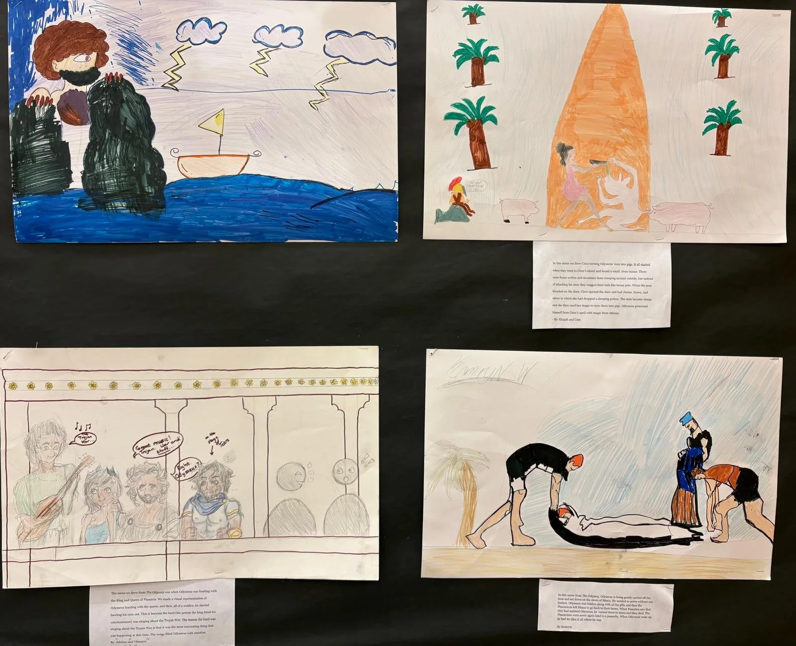 Students bring The Odyssey to life through their own drawings and interpretations of the epic tale.