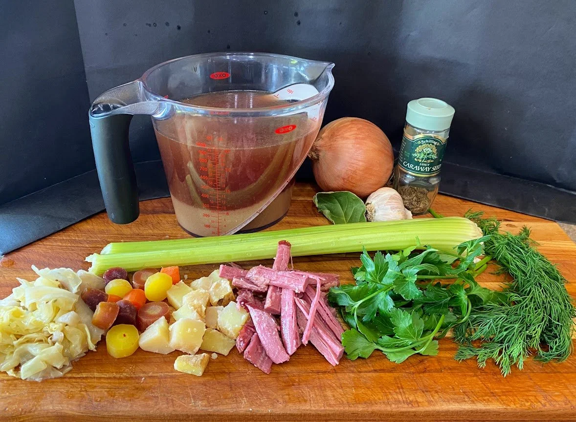 Leftover Corned Beef and Cabbage Soup with Horseradish Cream — Chef