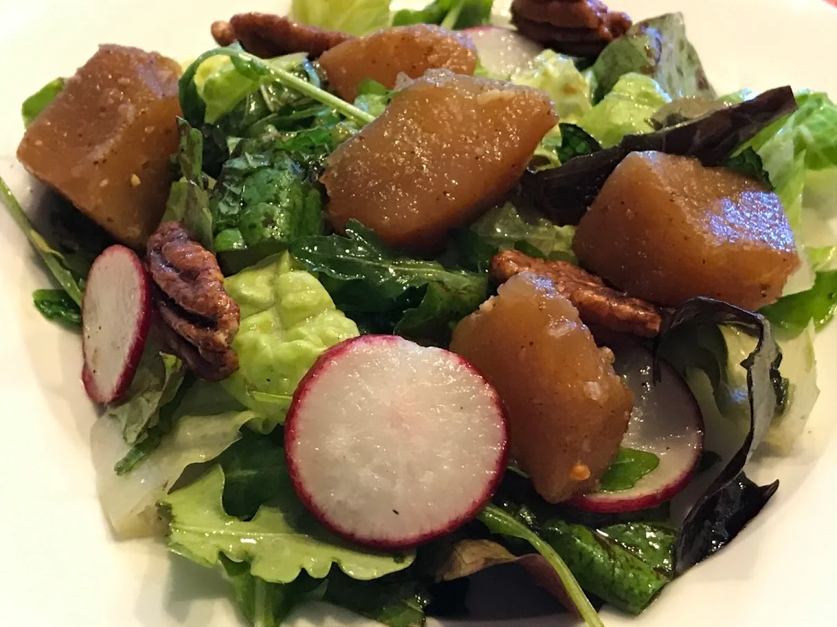 Chipotle Pear, Pecan and Tossed Greens  with a Chipotle, Orange Vinaigrette