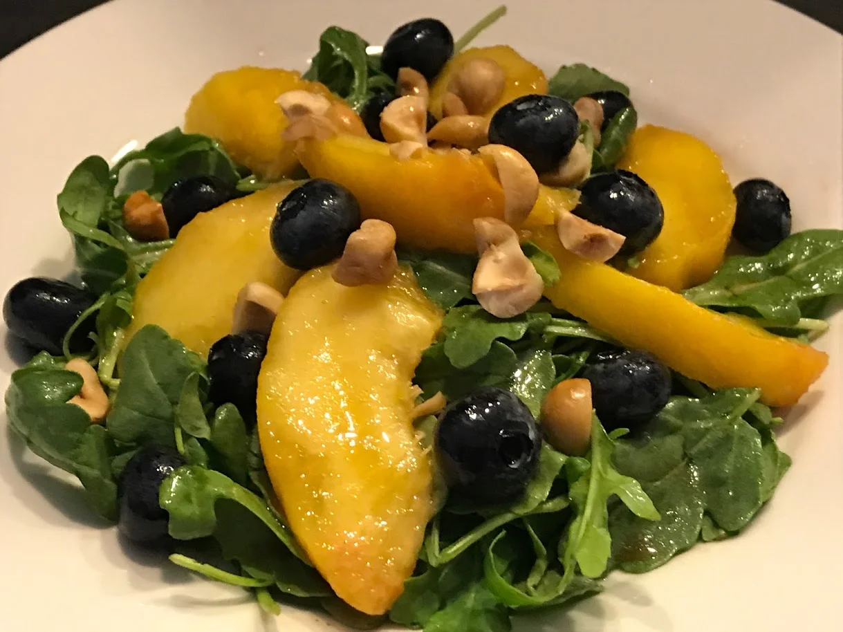 Peach and Blueberry Salad with Agrodolce Dressing