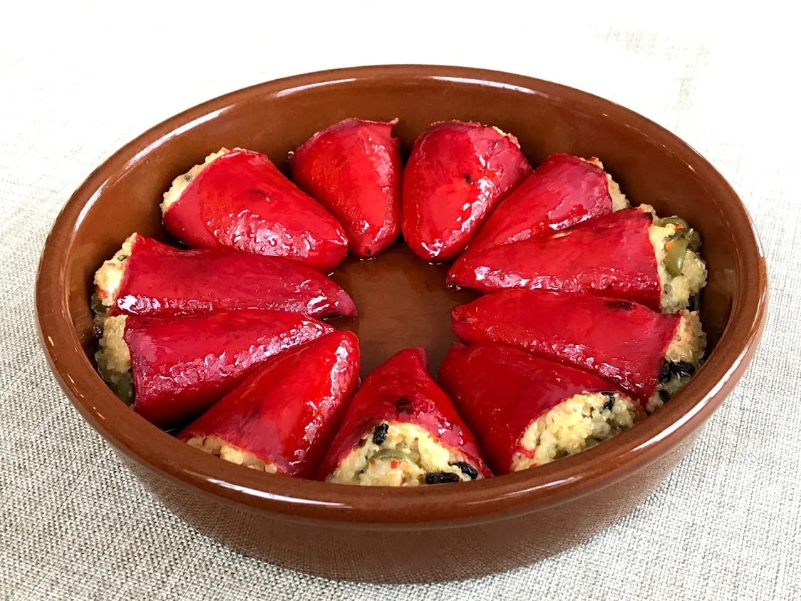 Manchego, Quinoa, and Olive Stuffed Piquillo Peppers