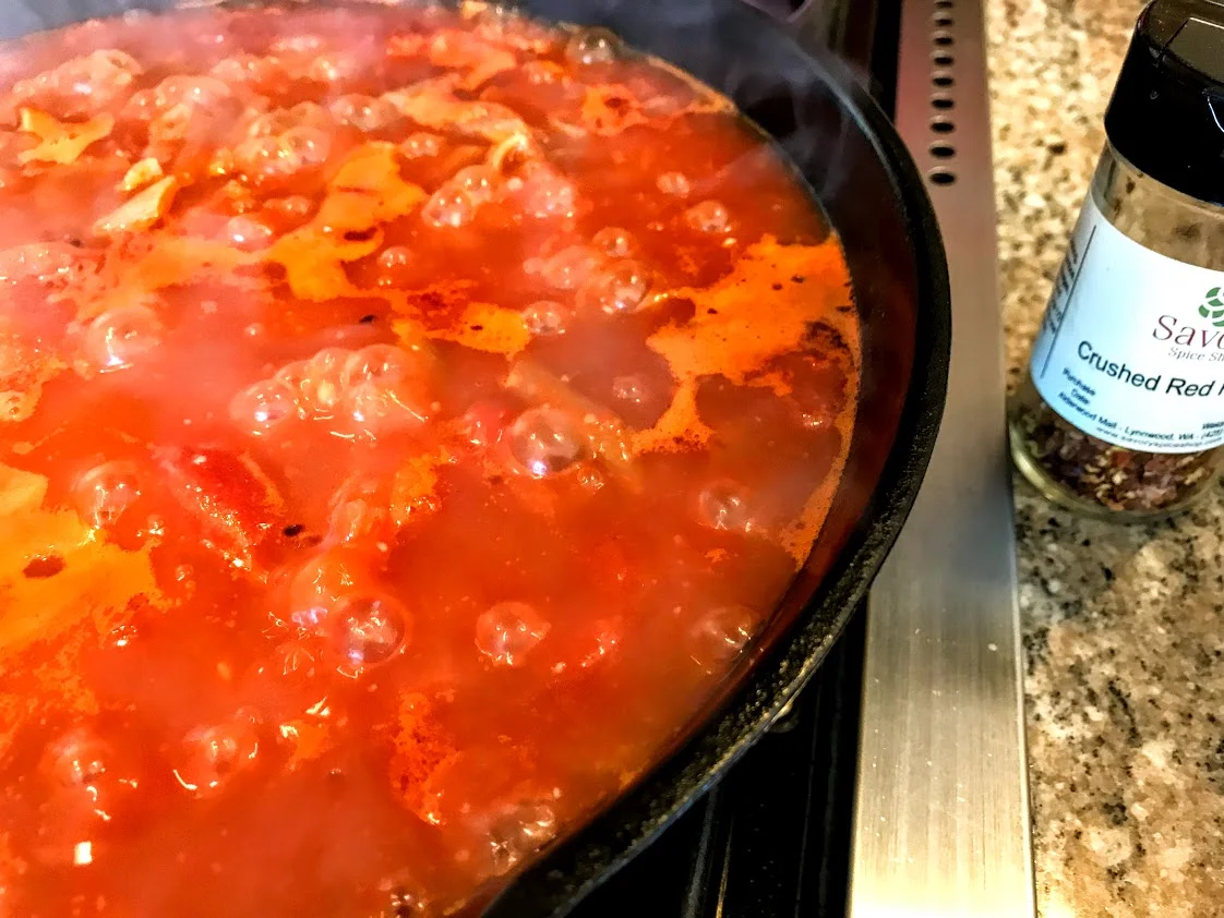 arrabbiata sauce simmering.jpg