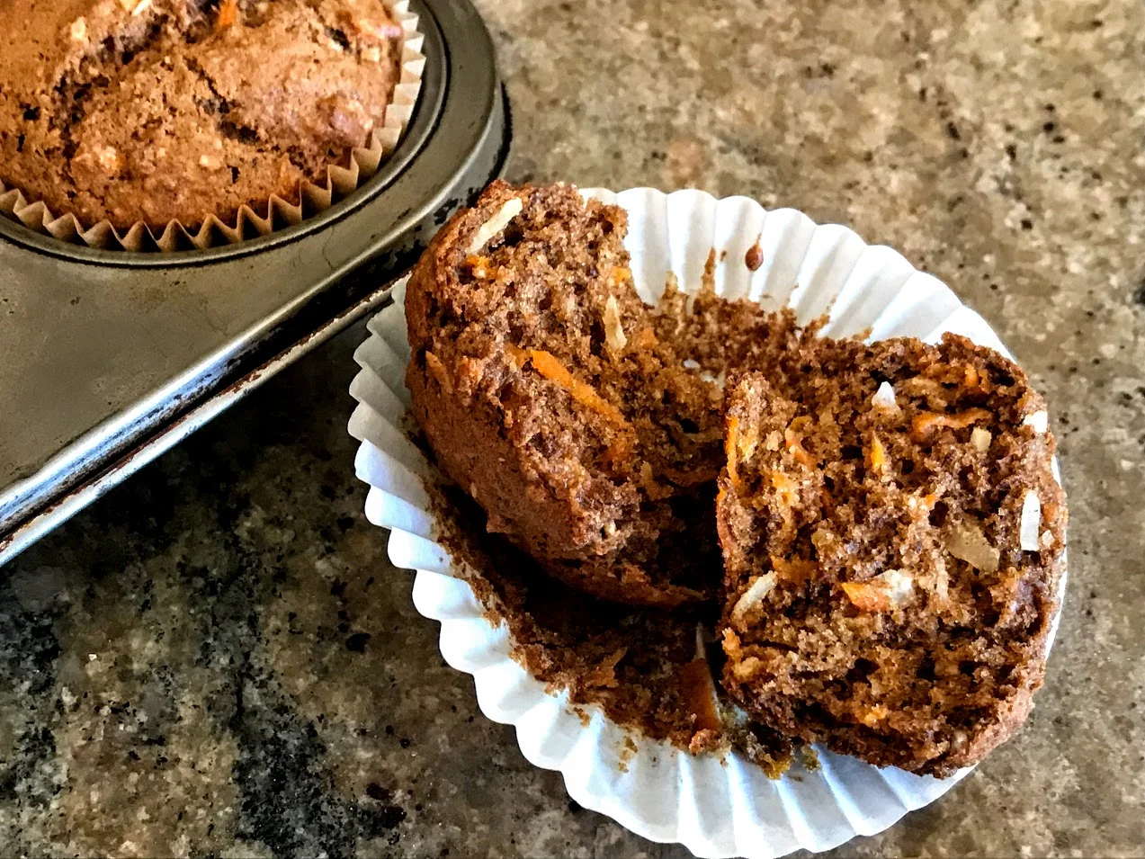 Healthy carrot cake muffin