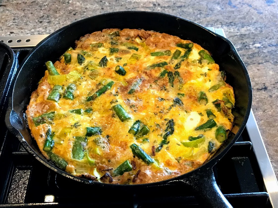 Asparagus, Leek, Gruyère Frittata