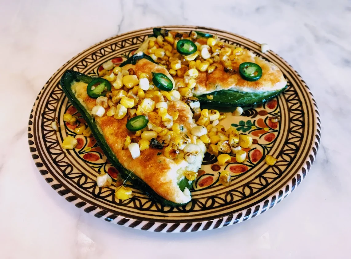 Chile Corn Custard in Poblano Chile Cups