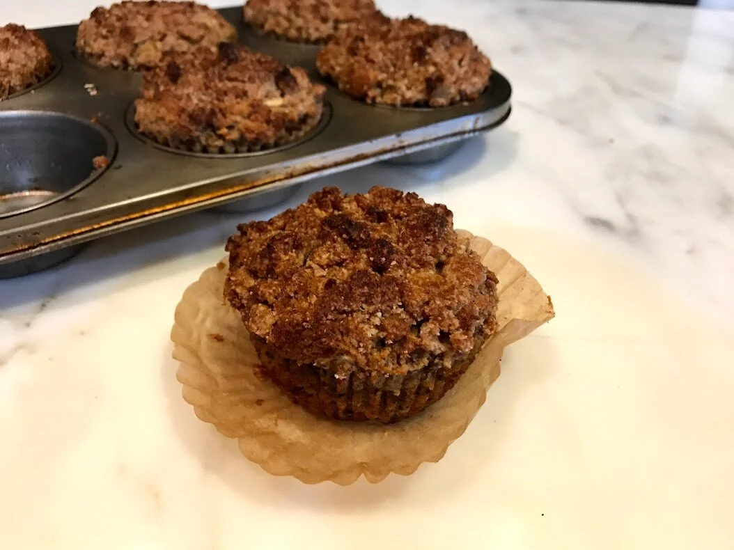 Apple Flaxseed Muffins with Cinnamon Strudel Topping