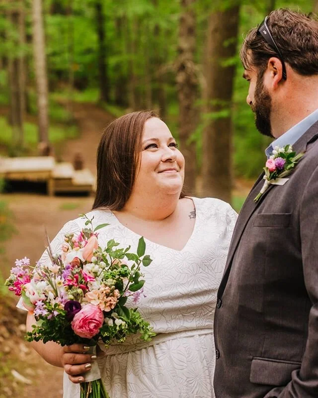 Erin + Jamie tied the knot last month in a small and beautiful drive-in ceremony, with their families watching from a distance. And they planned their wedding in only ten days, with the help of their wonderful officiant, Ashlee!
.
&quot;Ashlee @heart