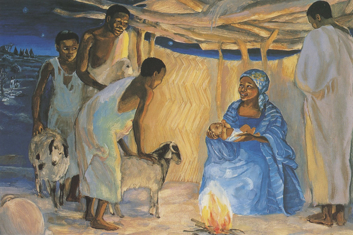 JESUS MAFA. The birth of Jesus with shepherds, from Art in the Christian Tradition, a project of the Vanderbilt Divinity Library, Nashville, TN