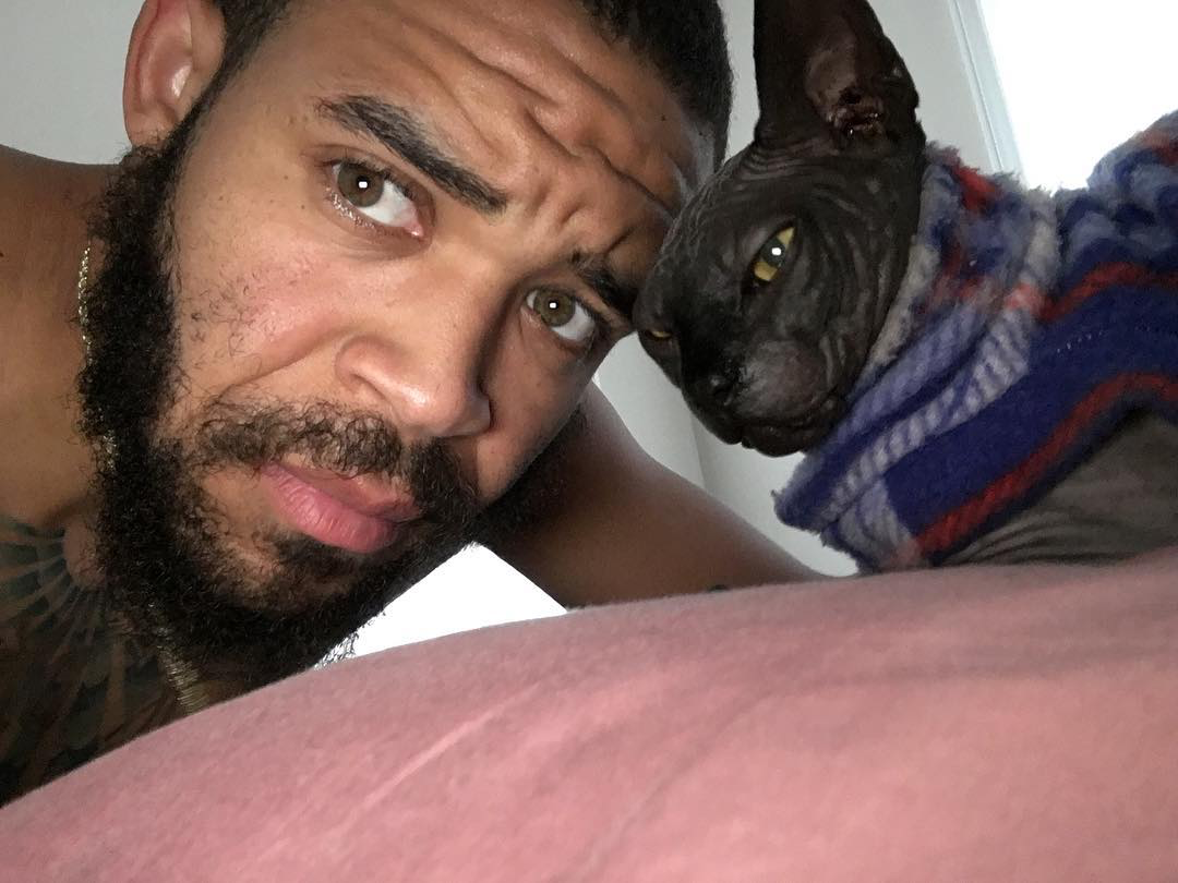 Raja the cat with owner JaVale McGee / Image Credit: ESPN