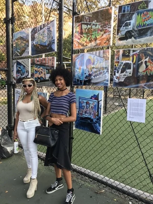  Jade De La Fleur &amp;&nbsp;Megan Gabrielle in front of MW's Off The Truck 2017 